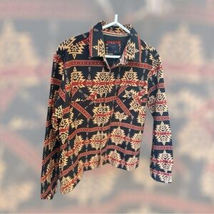 Men's‎ Black and Tan Patterned Shirt
